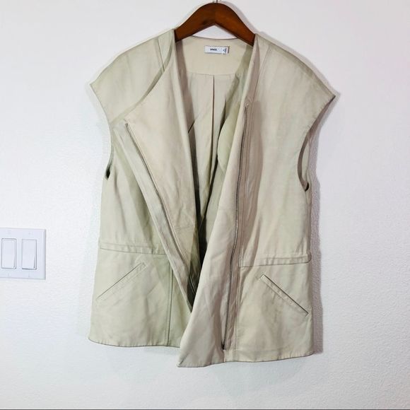 Vince White Lamb LeatherĀ SleevelessāVest - Picture 8 of 8